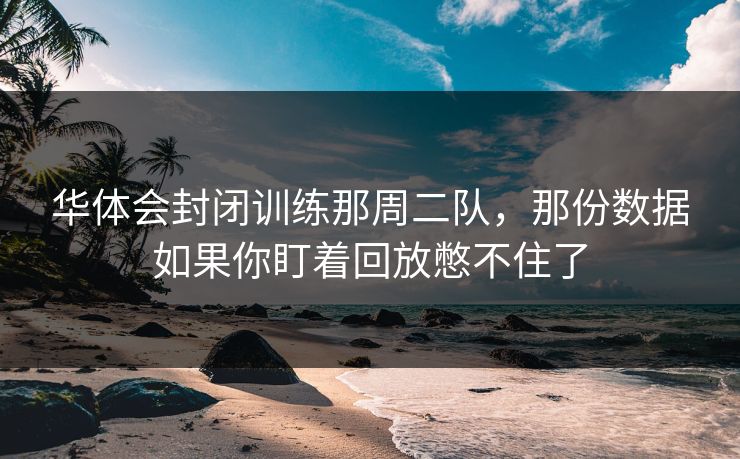 华体会封闭训练那周二队，那份数据如果你盯着回放憋不住了