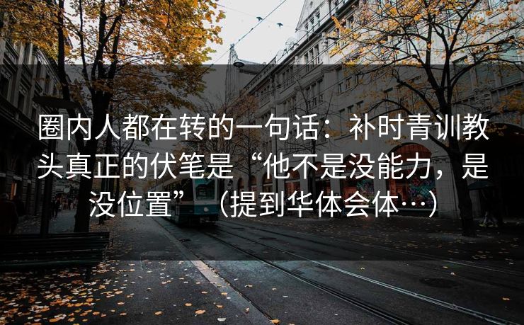 圈内人都在转的一句话：补时青训教头真正的伏笔是“他不是没能力，是没位置”（提到华体会体…）
